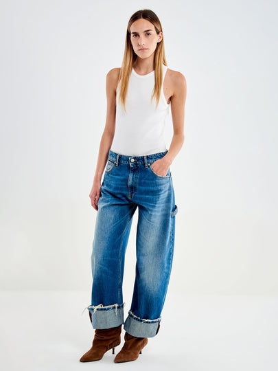 Kuma Barrel Jeans with Cuffed Hems