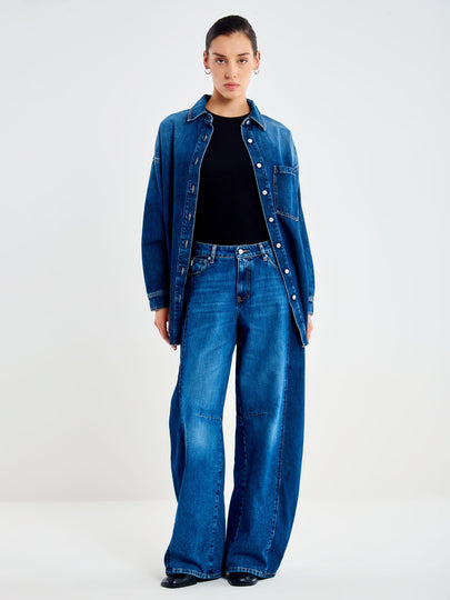 Maite Barrel Two-Tone Denim Jeans