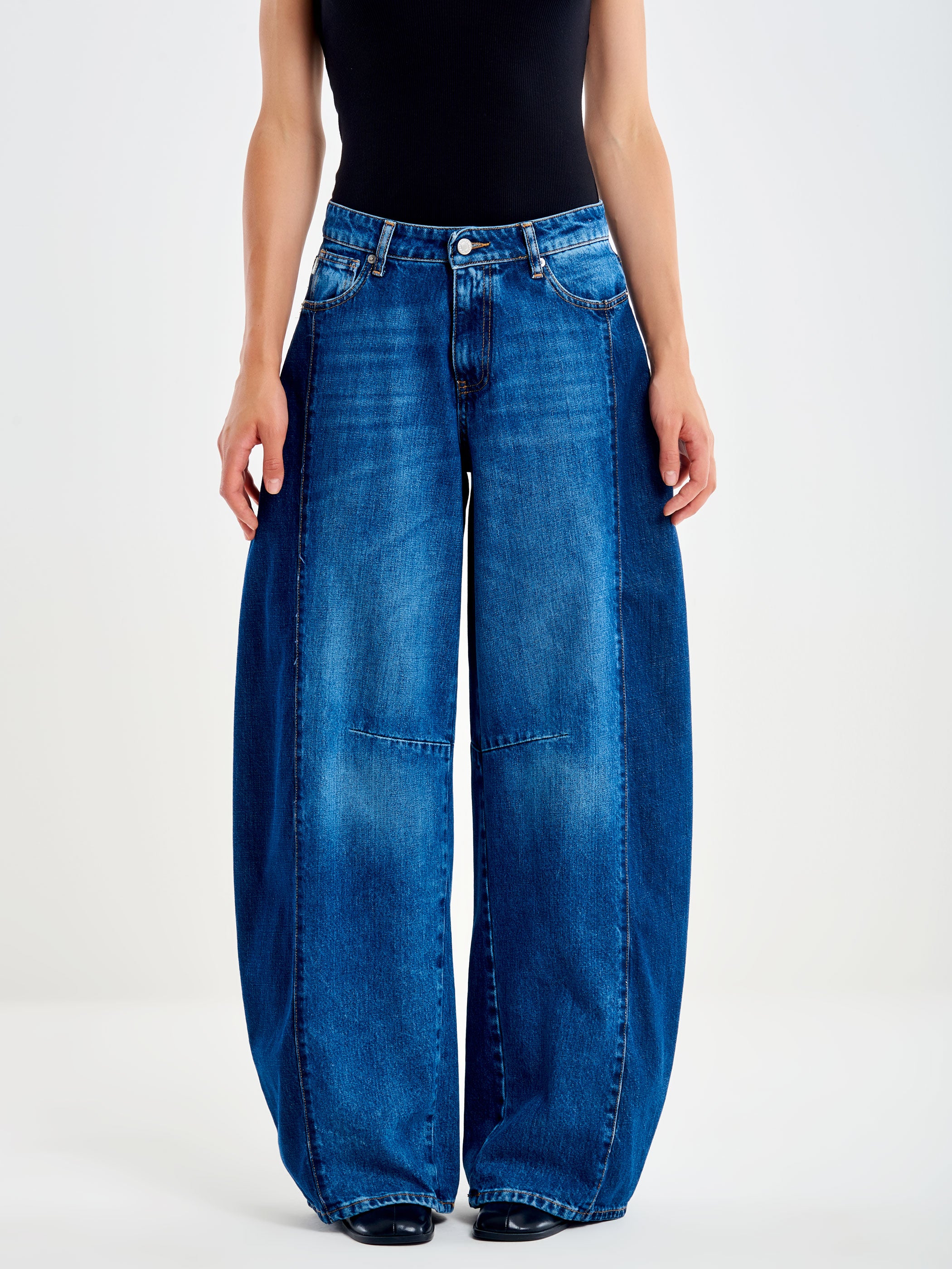 Maite Barrel Two-Tone Denim Jeans